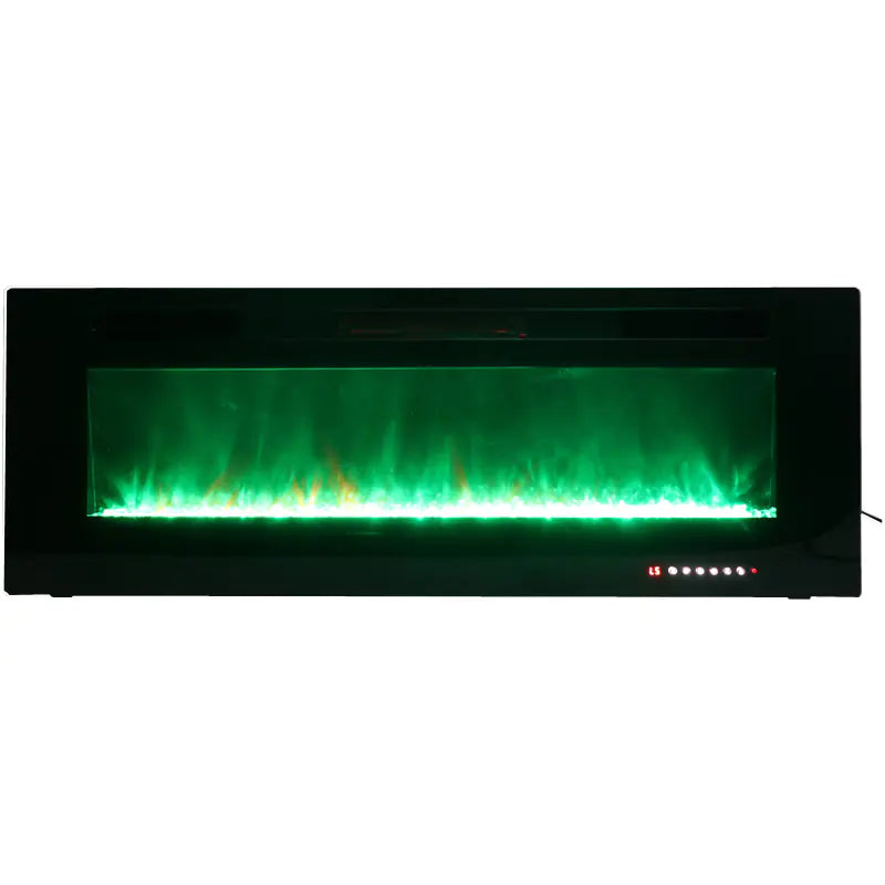 50-Inch Black LED Wall-Mounted Fireplace