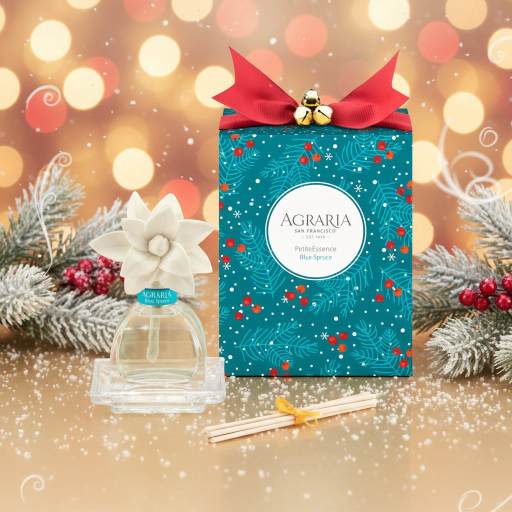 Agraria PetiteEssence Flower and Reed Diffuser Set 1.7 oz Handcrafted Sola Flower Botanical Scent Diffuser for Home Scented Oil Diffuser Gift Set